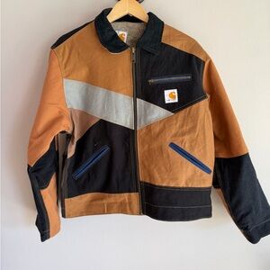 Carhartt Men’s Patchwork Brown, Black & Gray Work Jacket